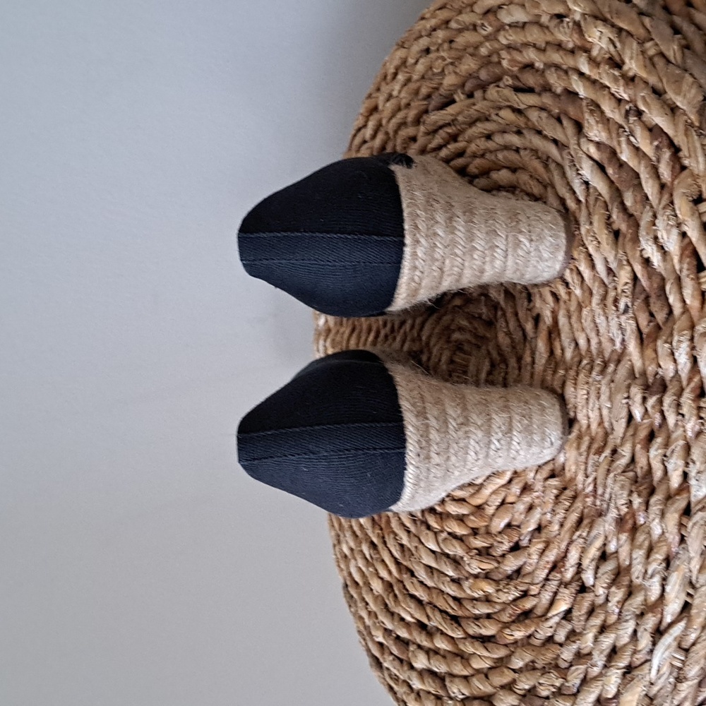 J.Crew Womens Seville Black Canvas Slip On‎ Platform Espadrille Sandals 9.5 - Picture 5 of 9